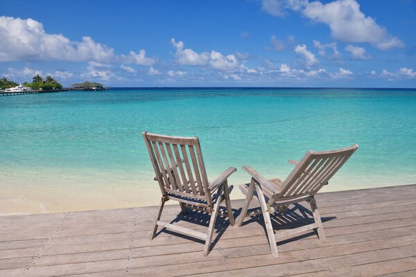 tropical beach chairs