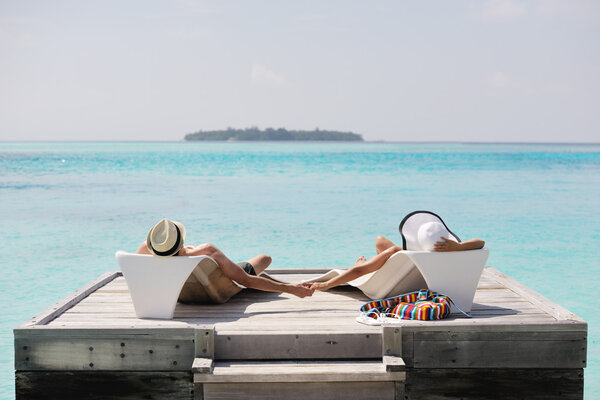 Young couple have fun at beach