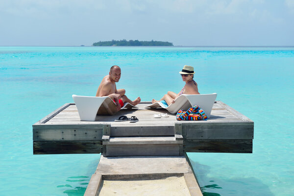 Young couple have fun at beach