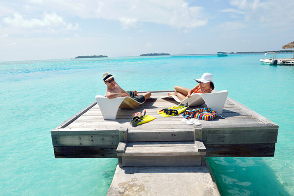 Young couple have fun at beach