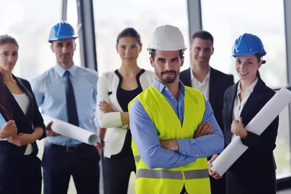 Business people and engineers on meeting — Stock Photo, Image