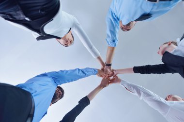 birleşen eller iş adamları grubu