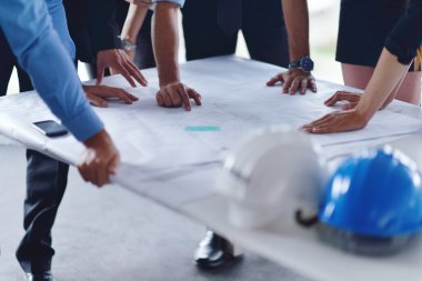 Toplantı iş insanlar ve İnşaat Mühendisleri