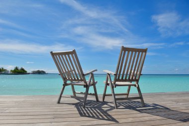 tropical beach chairs clipart