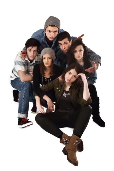 Heureux les adolescents groupe — Photo