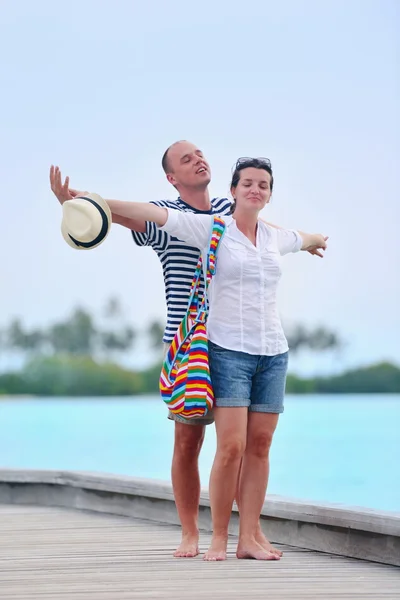 Par på stranden — Stockfoto