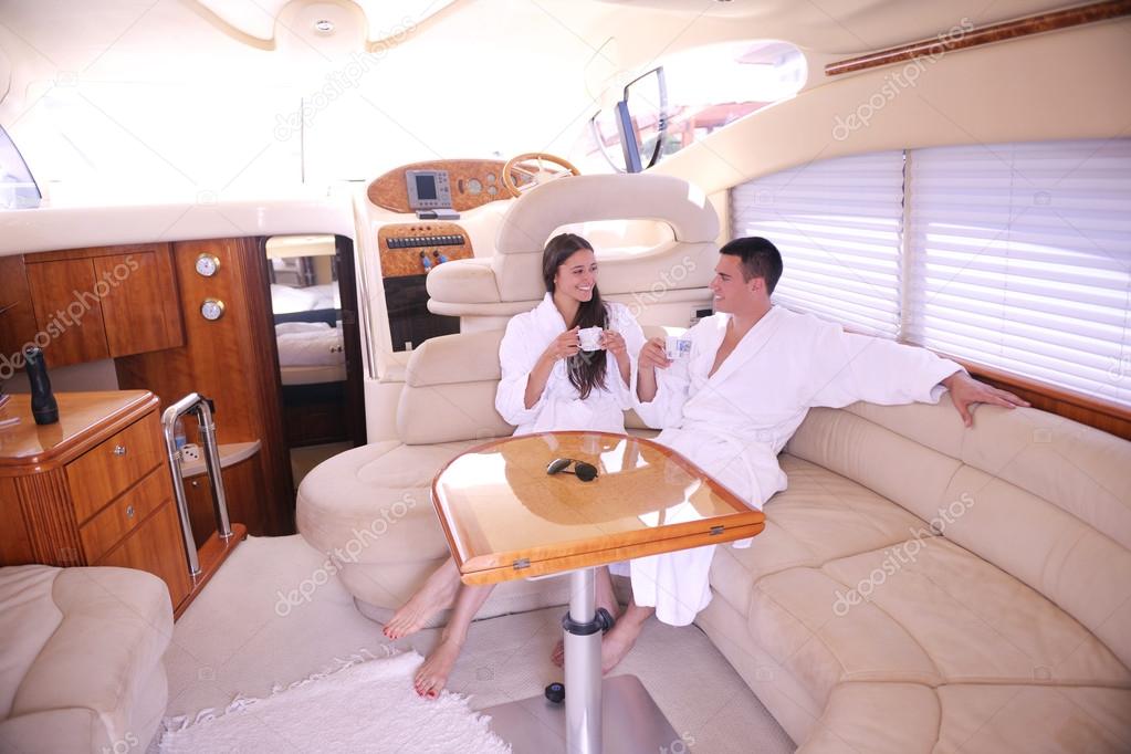 Couple on yacht