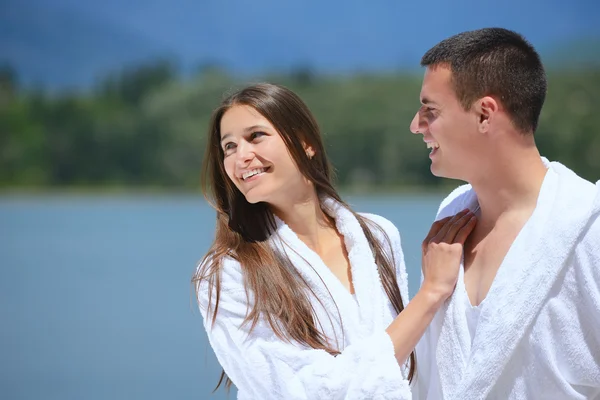 Pareja en yate — Foto de Stock