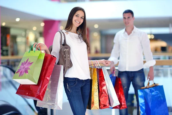 Coppia Shopping — Foto Stock