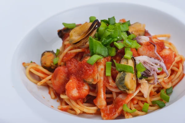 Pasta with sea food — Stock Photo, Image