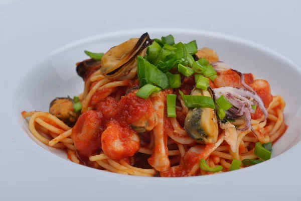 Pasta with sea food — Stock Photo, Image