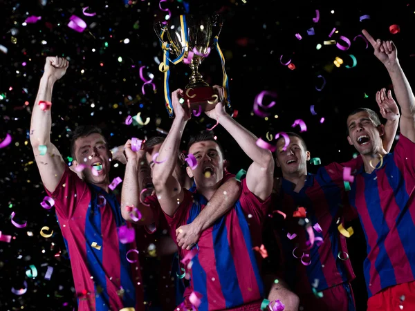 Jugadores de fútbol celebrando la victoria — Foto de Stock