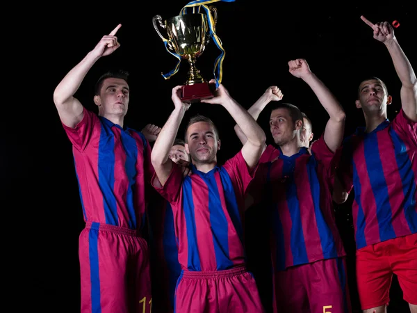 Soccer players celebrating victory — Stock Photo, Image