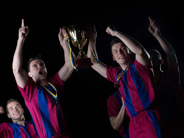 Giocatori di calcio che celebrano la vittoria — Foto Stock