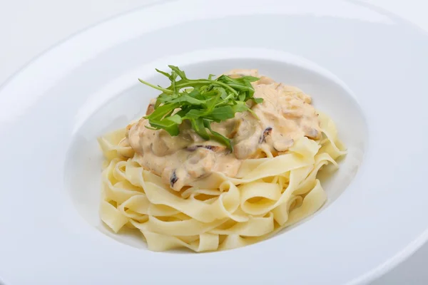 Spaghetti med musslor — Stockfoto