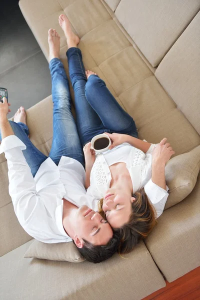 Couple relax at home — Stock Photo, Image