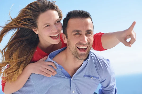 Happy young romantic couple — Stock Photo, Image