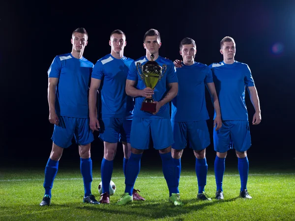 Giocatori di calcio che celebrano la vittoria — Foto Stock