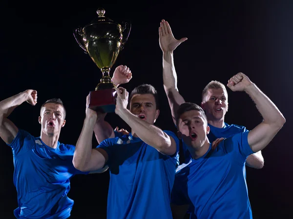 Giocatori di calcio che celebrano la vittoria — Foto Stock