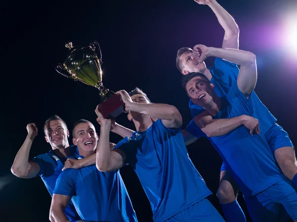 Soccer players celebrating victory — Stock Photo, Image