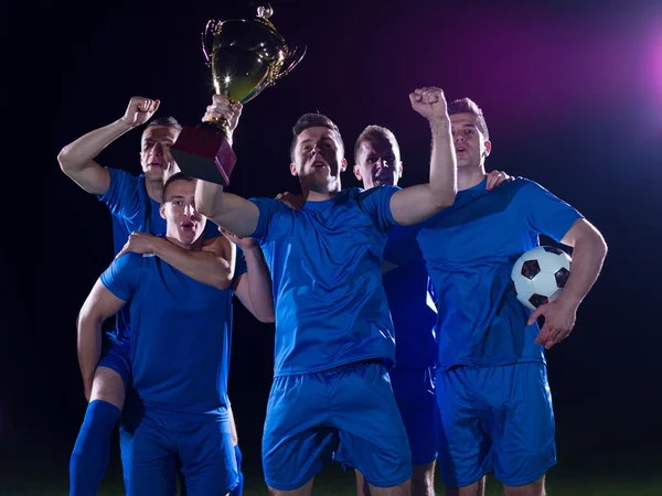 Joueurs de football célébrant la victoire — Photo