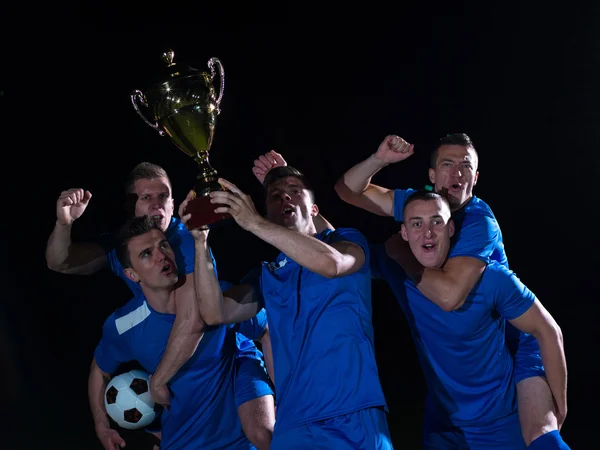 Giocatori di calcio che celebrano la vittoria — Foto Stock