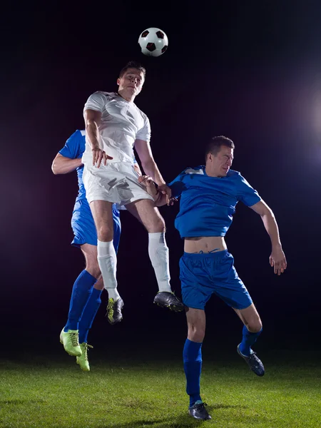 Soccer players duel — Stock Photo, Image