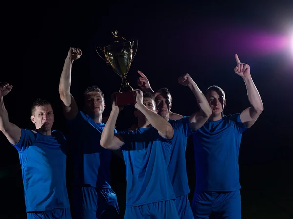 Ποδοσφαιριστές που γιορτάζει τη νίκη — Φωτογραφία Αρχείου
