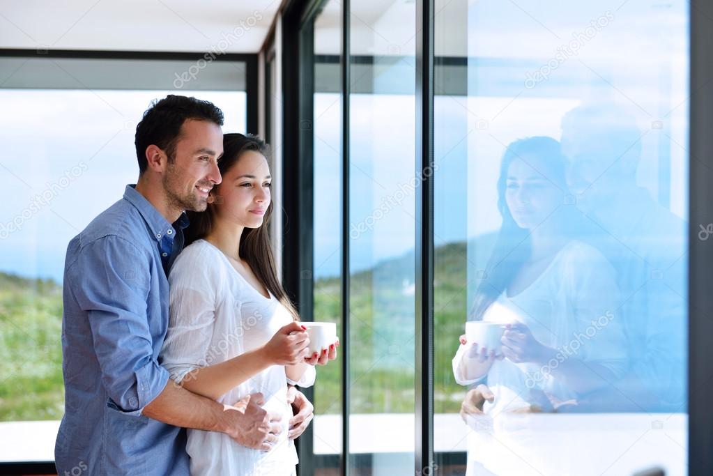 Relaxed young couple at home