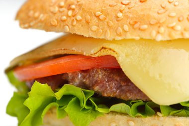 Fast food hamburger.