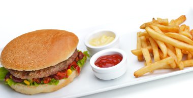 Fast food hamburger menü