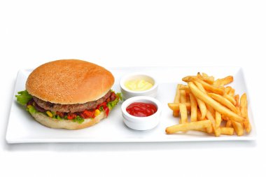 Fast food hamburger menü