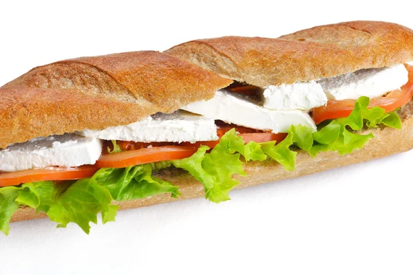 Sandwich på nära håll med grönsaker och ost — Stockfoto