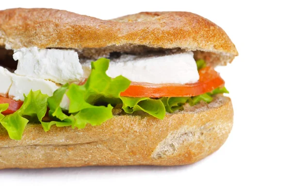 Sandwich da vicino con verdure e formaggio — Foto Stock