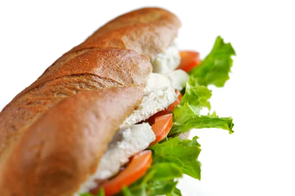 Sandwich close-up met groenten en kaas — Stockfoto