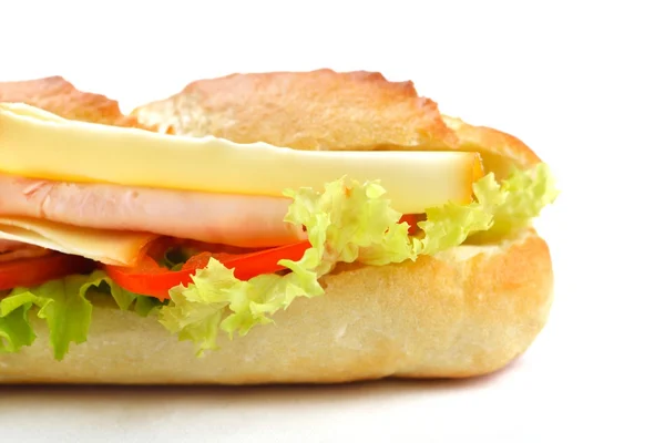 Sandwich vicino con verdure e carne — Foto Stock