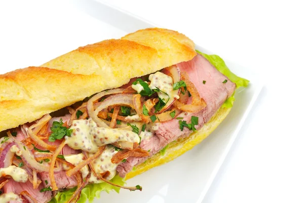 Čerstvý sendvič zblízka — Stock fotografie