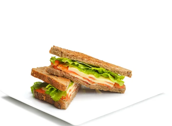 Sandwich close up with vegetables — Stock Photo, Image