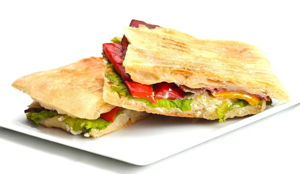 Panino con verdure e carne — Foto Stock