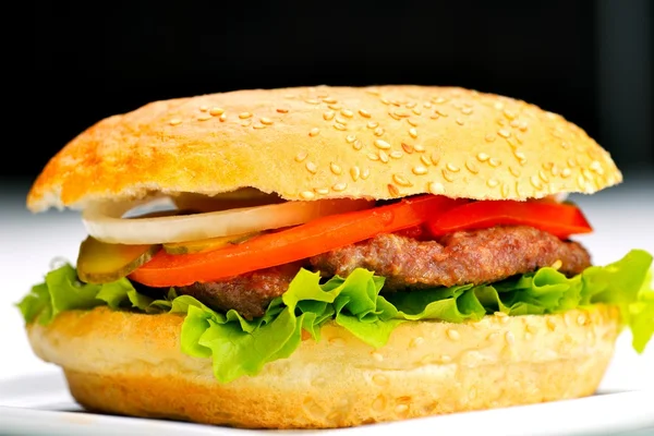 Hamburger yakın çekim — Stok fotoğraf