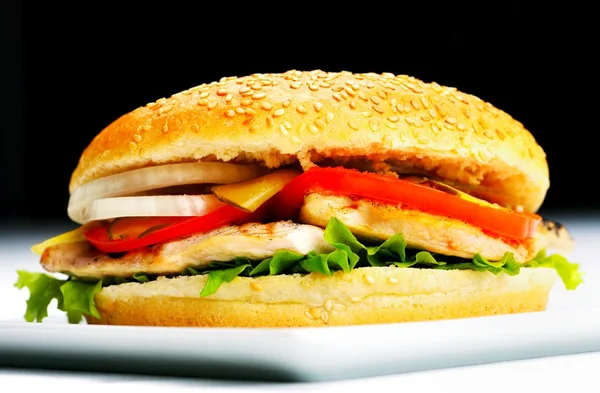 Close-up van kip hamburger — Stockfoto