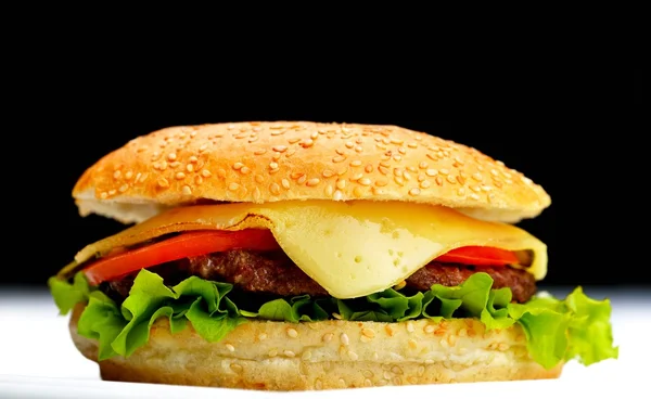 Hamburger z bliska — Zdjęcie stockowe