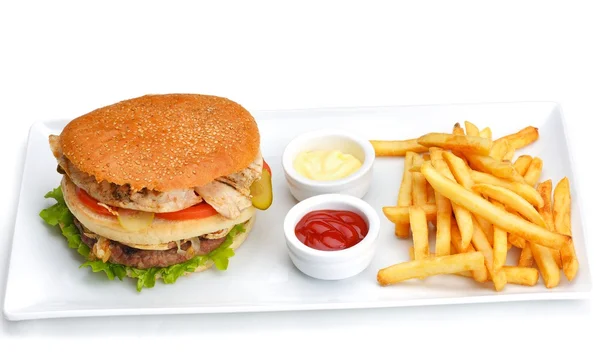 Fast-food hamburger menu — Stockfoto