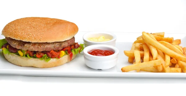 Fast Food Hamburger Menü — Stockfoto