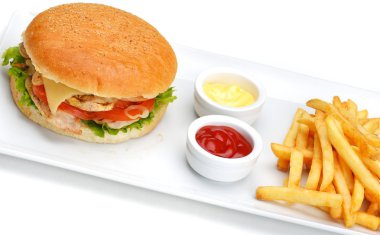 Fast food hamburger menü