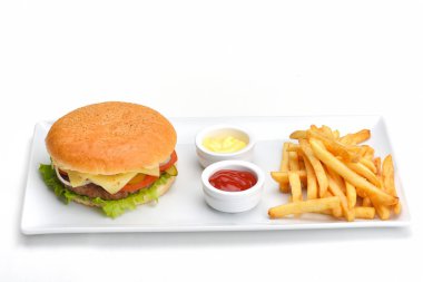 Fast food hamburger menü