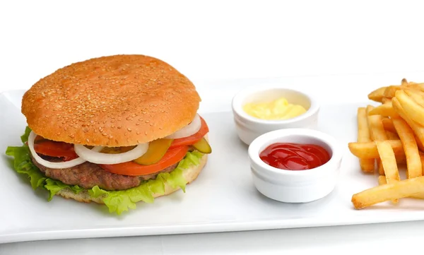 Fast Food Hamburger Menü — Stockfoto