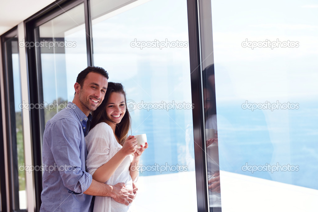 Relaxed young couple at home