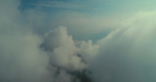 晴れた日には青空を背景に雲の上を空飛ぶ — ストック動画