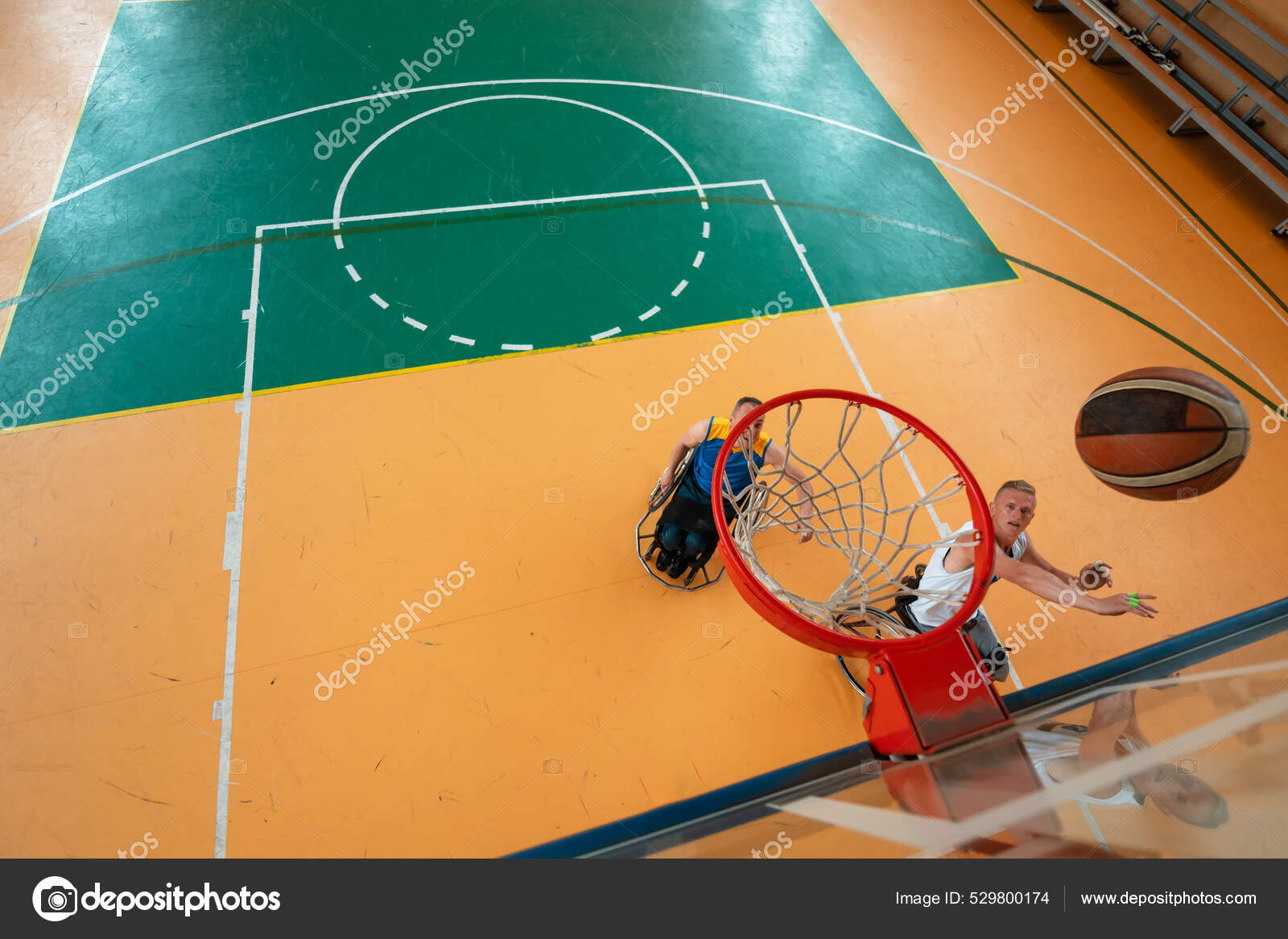 Foto Vista Superior Uma Pessoa Com Deficiência Jogando Basquete